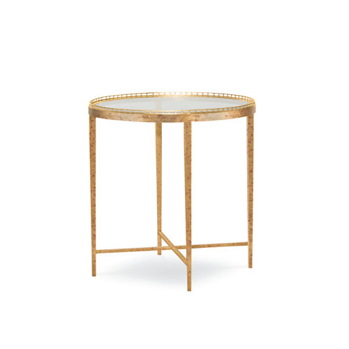 Century Details Occasional Glass Top End Table Perigold